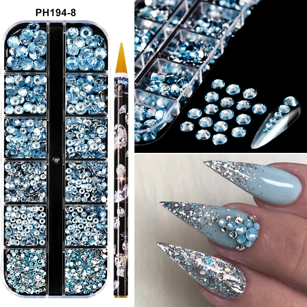 Strass Nail Art 3D Colorés – Diamants Plats Ronds | Déco Ongles DIY