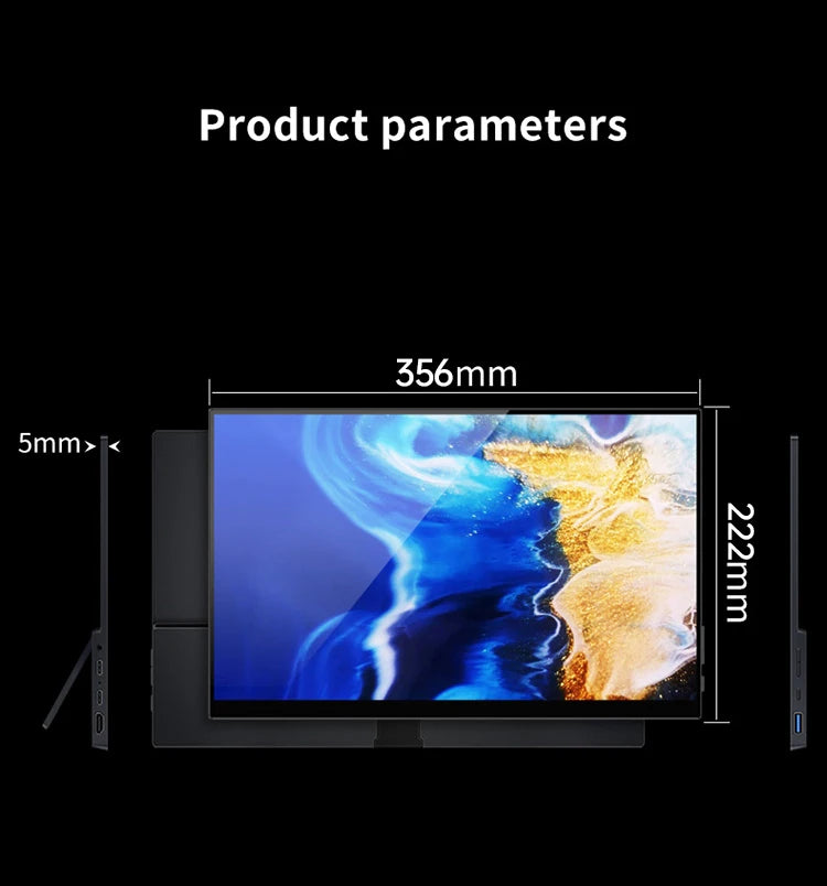VCHANCE Moniteur Portable 15.6'' FHD 1080p HDR – Support Intégré | PC, Laptop, PS4/5, Switch, Xbox