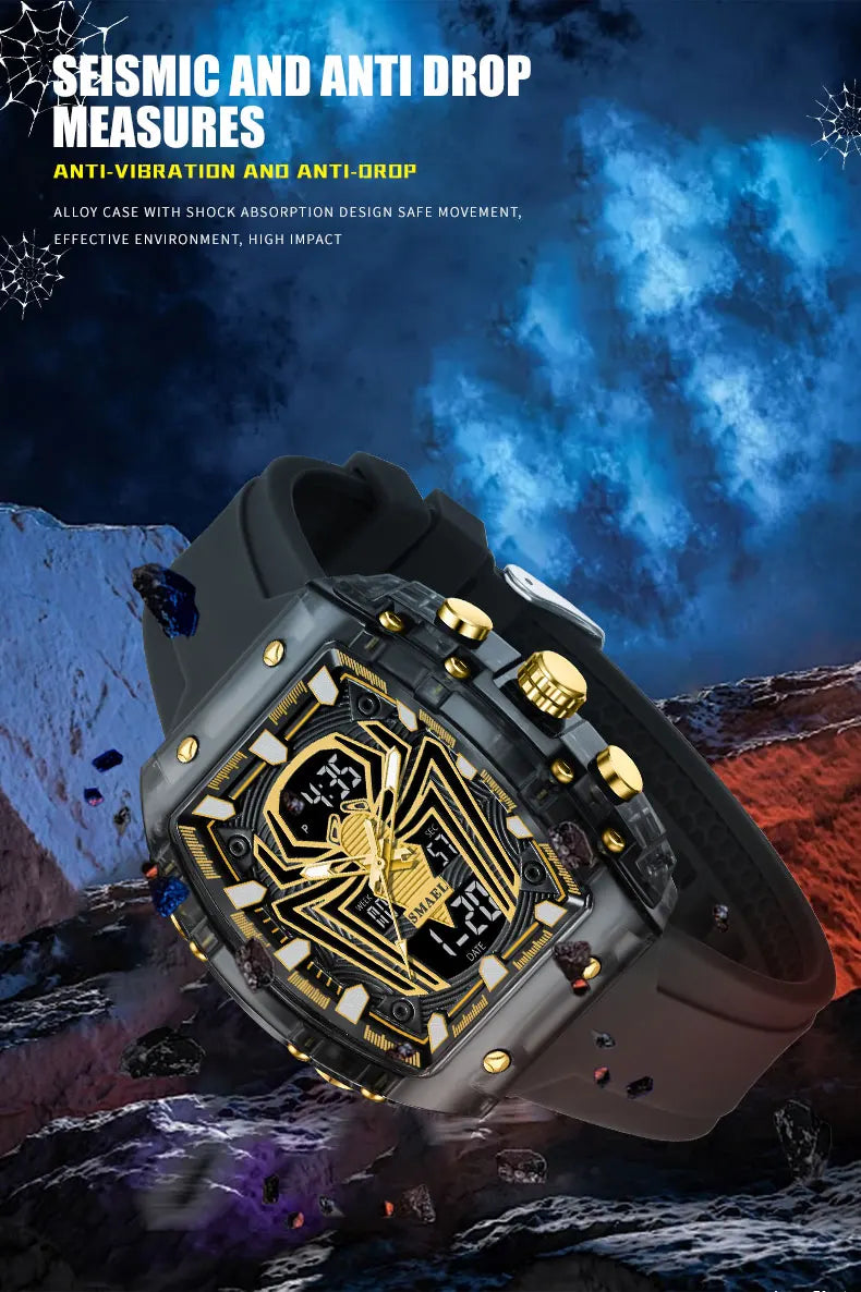 Montre Homme Digital Rectangle 8116 Double Fuseau – Sport Étanche 50M Électronique 2025