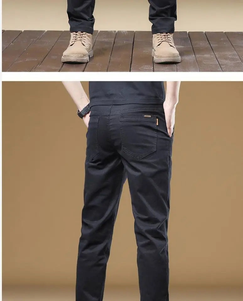 Pantalon Homme Coton Léger Été – Slim Droit Élastique Business Casual Polyvalent | Mode Homme Premium