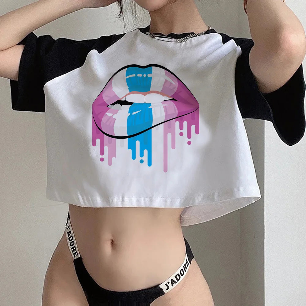 Crop Top Aesthetic Fairycore Grunge Femme – Style Kawaii Féerique | T-Shirt Court Tendance