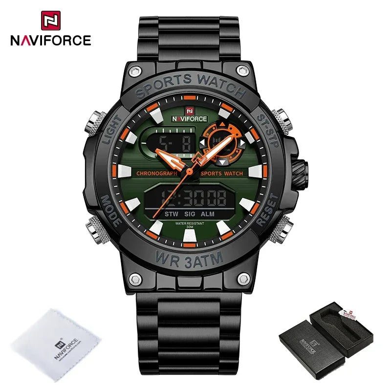 Montre Homme Militaire NAVIFORCE Double Affichage Quartz – Sport Étanche Grand Cadran