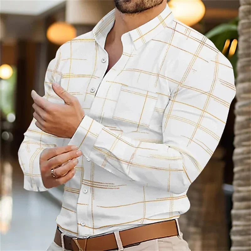 Chemise Homme Business Col Revers Bureau Casual Outdoor Street Douce Confortable Grande Taille XS-6XL Tendance Élégante – Chemise Premium Polyvalente | Mode Homme Business Premium