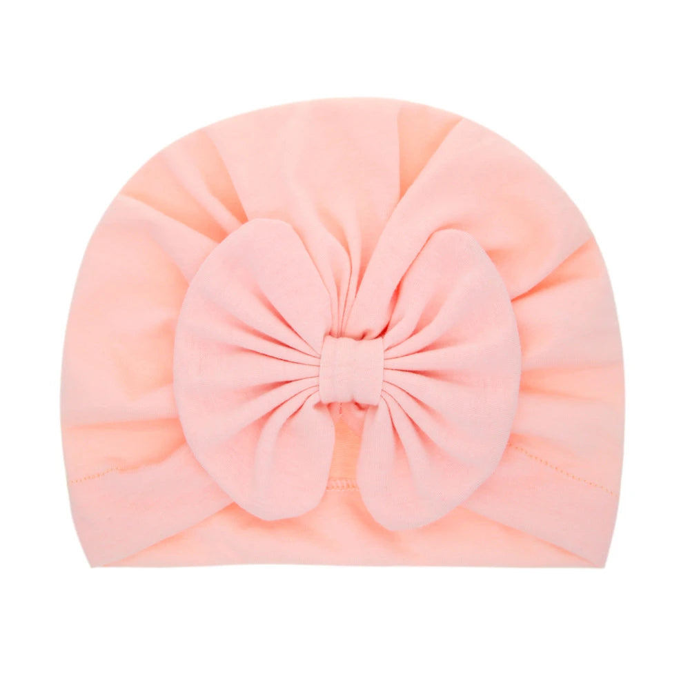 Bonnet Turban Bébé Fille Nœud Doux – Chapeau Nouveau-Né Toddler Printemps Automne