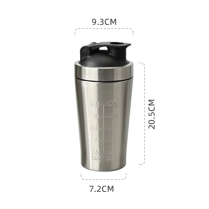 Shaker Protéiné Inox Sport Portable – Bouteille Nutrition Fitness & Musculation | Étanche & Sans BPA | Gym & Workout