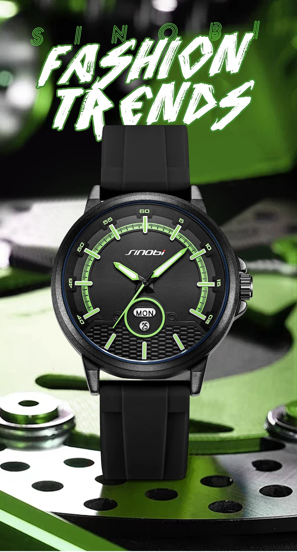 Montre Homme SINOBI Sport Quartz – Calendrier Semaine Fashion Top Brand Cadeau