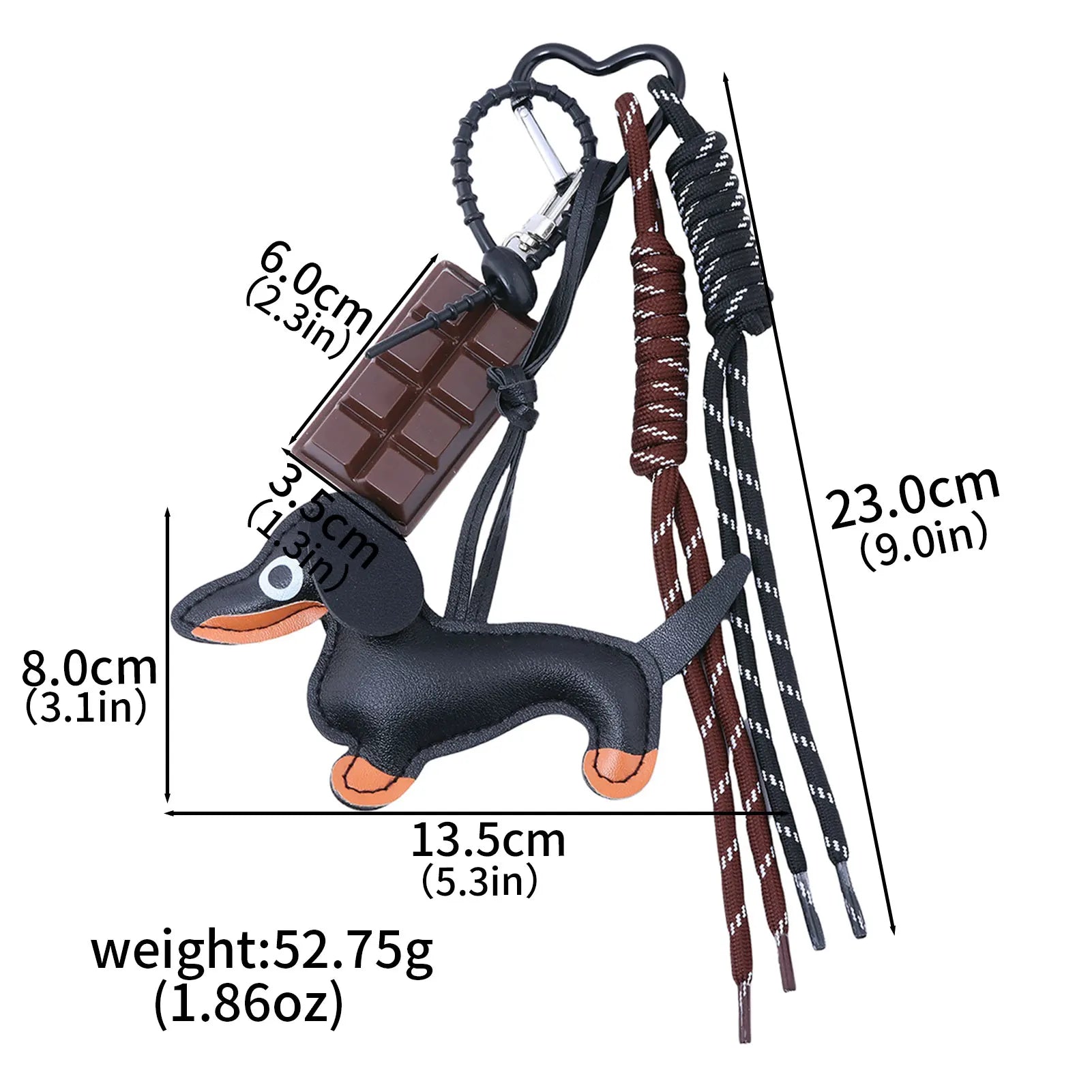 Porte-Clés Chien Saucisse Personnalisé – Pendentif Sac Corde Tressée Décoration Cadeau Mignon