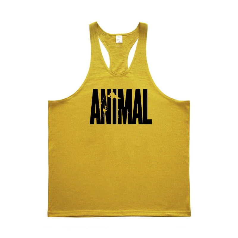 Débardeur Homme Gym Bodybuilding Fitness Imprimé ANIMAL Coton Racerback Stringer Sans Manches Musculation Entraînement Confortable Performant Tendance – Débardeur Gym Premium ANIMAL Racerback Stringer Bodybuilding | Mode Homme Fitness Premium