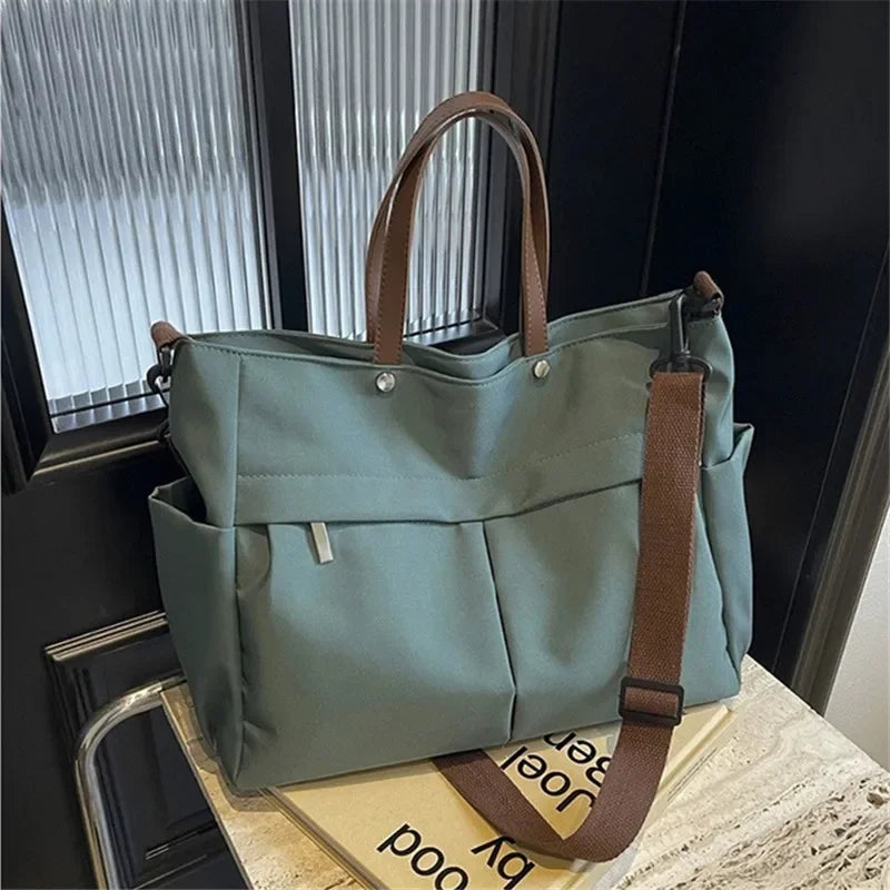 Grand Sac Cabas Nylon Femme – Tote Bag Stylish Bandoulière & Épaule | Voyage, Business, Fitness & Shopping | Léger & Résistant