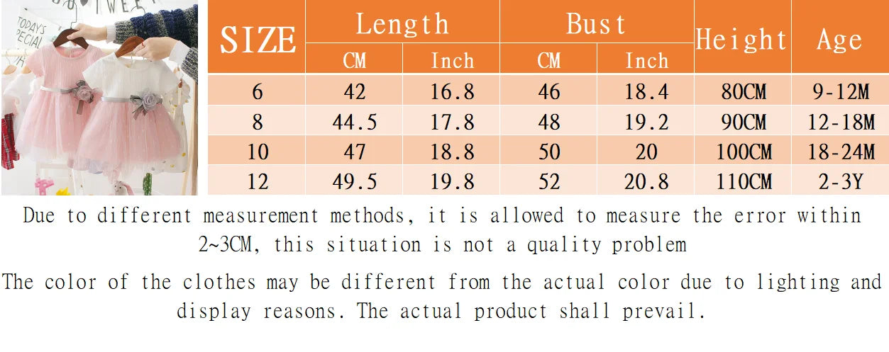Robe Princesse Bébé Fille Été Tulle Fleurs Ruban – Robe Anniversaire Fête Mignonne Enfant