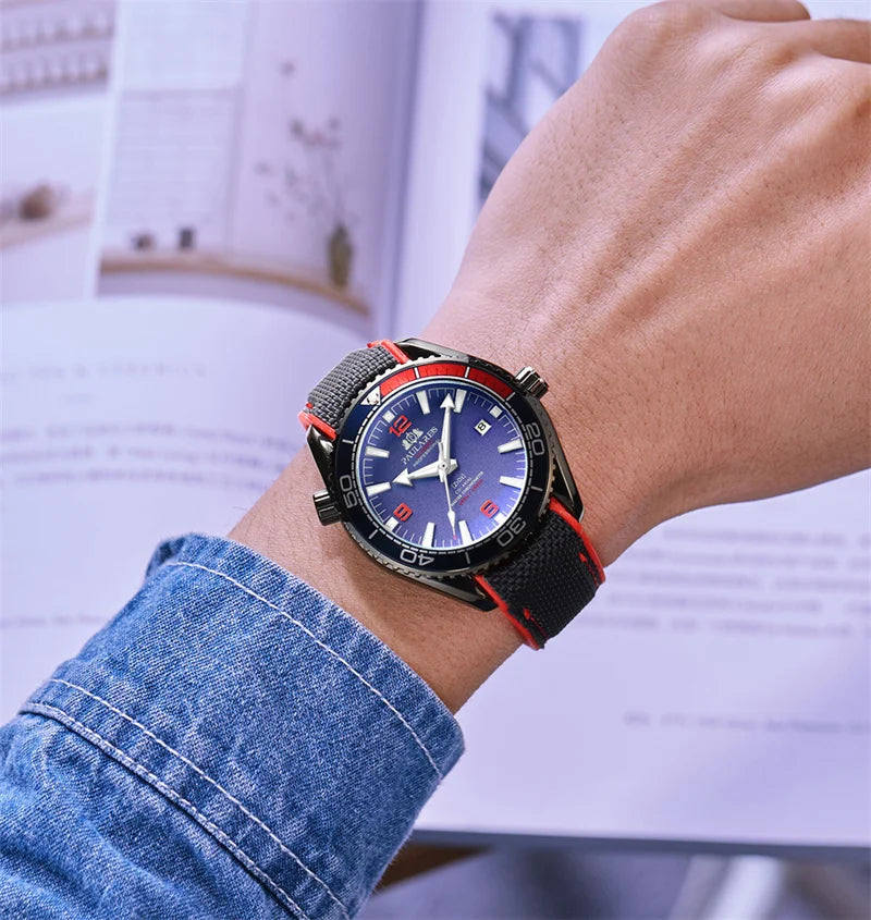 Herrenarmbanduhr Automatik Mechanisch Luxus – Gummiarmband Leuchtend Wasserdicht Kalender