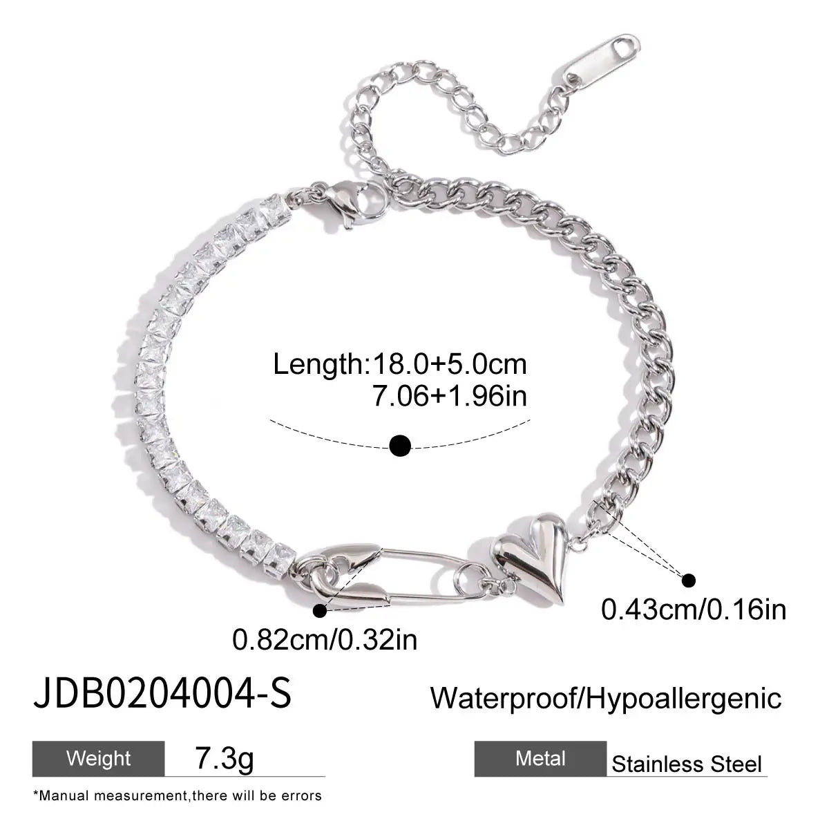 Bracelet Femme Lettre "M" Zircon & Acier Inox Plaqué Or 18K – Bijou Élégant & Polyvalent | Cadeau Personnalisé | Zora