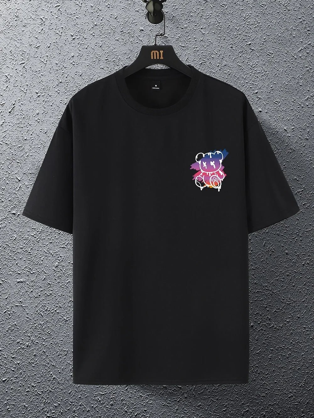 T-Shirt Homme New York Art Cartoon Bear Coucher de Soleil Coton Loose Oversize Été Streetwear Graphic Fashion Tendance Confortable – T-Shirt Graphic Art Premium Oversize New York | Mode Homme Streetwear Graphic Art Premium