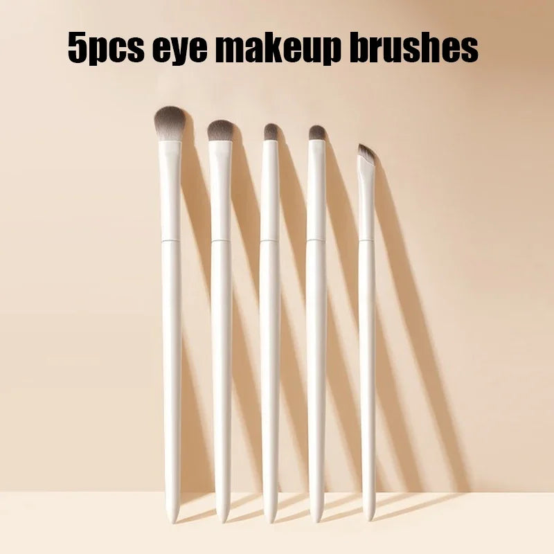 Set Pinceaux Yeux Naturels 5 à 10 Pcs – Fards, Eyeliner & Détail | Poils Ultra-Doux Blancs Maquillage