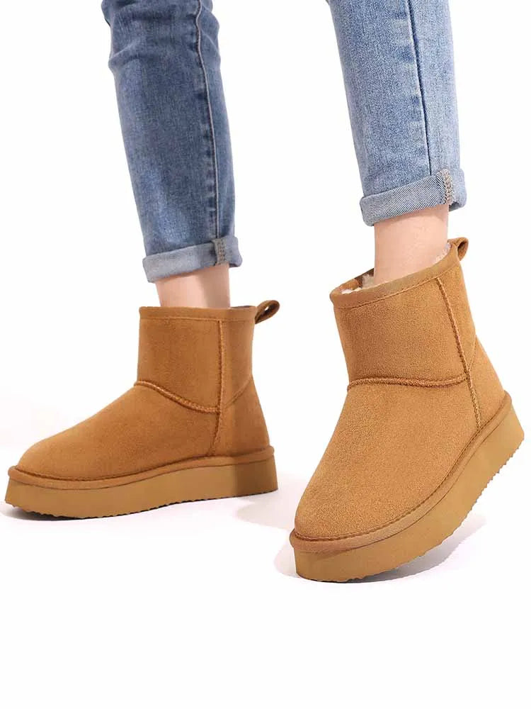Eyriphy Boots Neige Fourrure Femme Hiver 2024 – Cheville Épaissies Non-Slip Outdoor Chaud