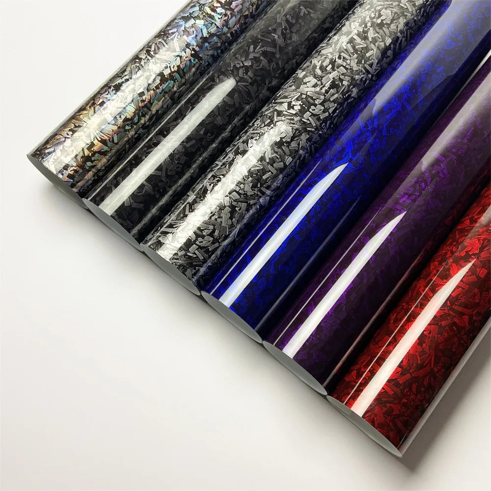 Folien Car Wrap Auto Geschmiedete Carbonfaser Laser Glänzend Selbstklebend – Wasserdichter Aufkleber Innenausstattung | Auto-Tuning