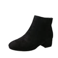 Bottines Suède Chunky Heel Snow Goth Femme – Mi-Talon Tendance Walking Élégant Automne