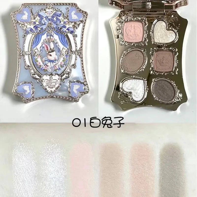 Palette Fards à Paupières Flower Knows Swan Ballet – 6 Teintes Mat, Shimmer & Nacré | Glitter