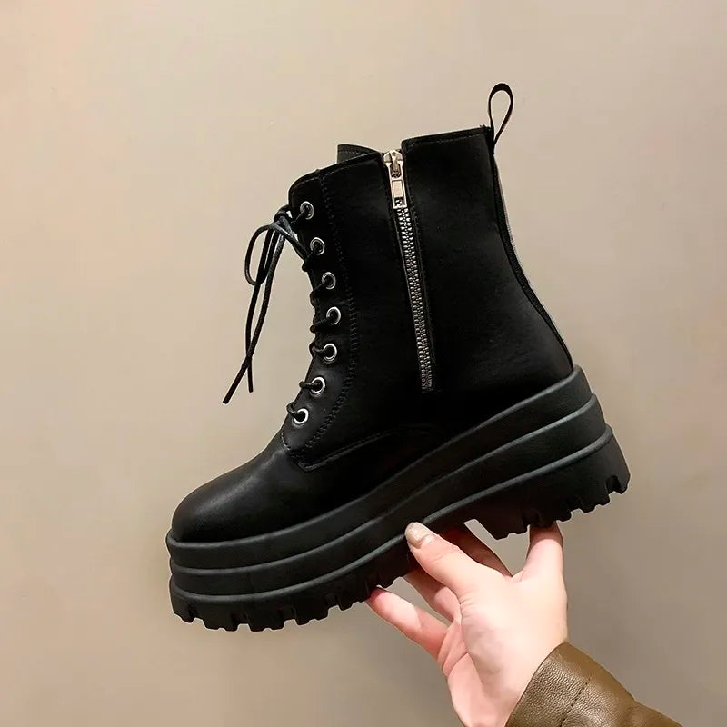 Bottes Knight Zip Semelle Épaisse Femme Hiver – Résistantes Sport Confortables Fashion