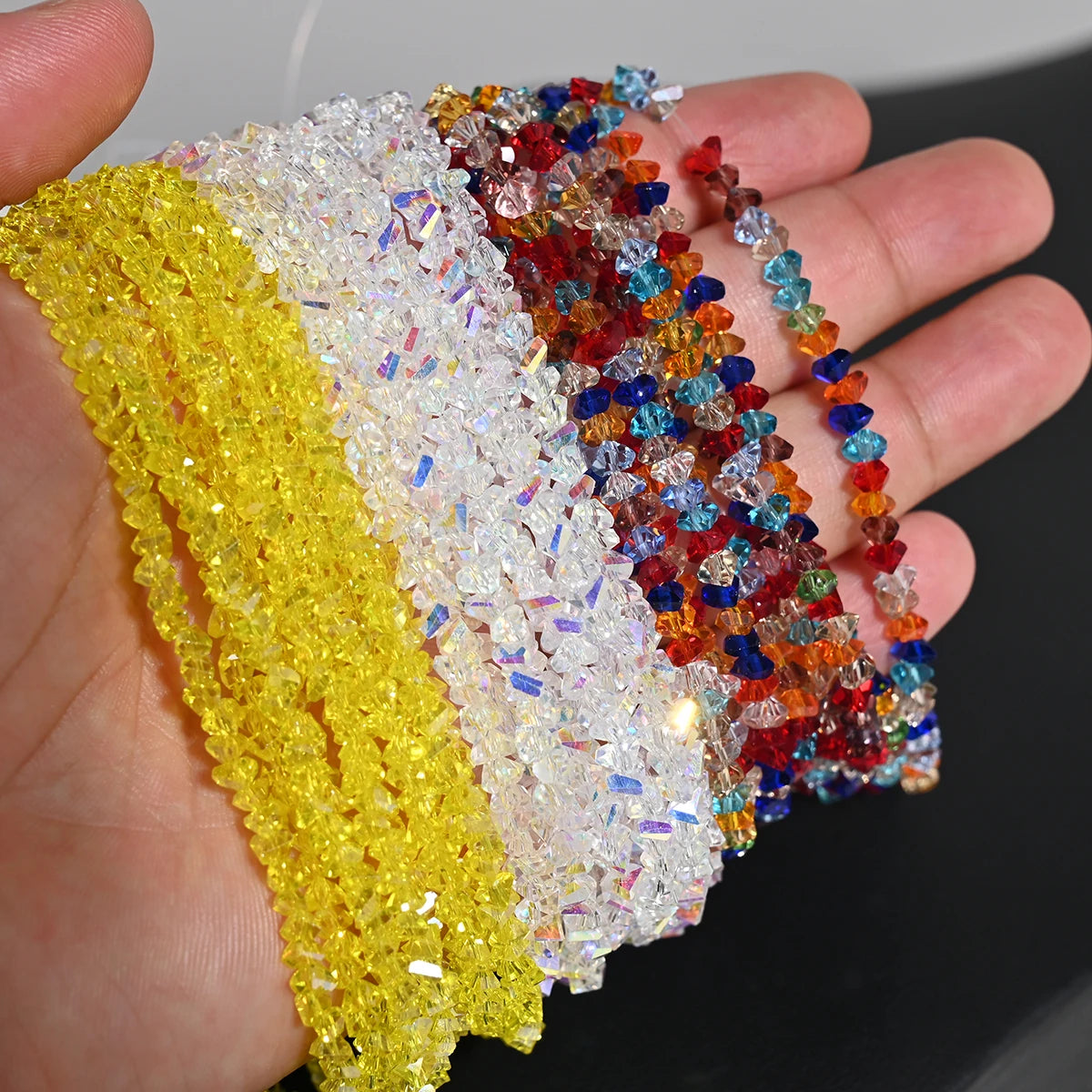 Lot 120 Perles Cristal Autrichien Triangles 4mm — Intercalaires DIY Bracelet Collier