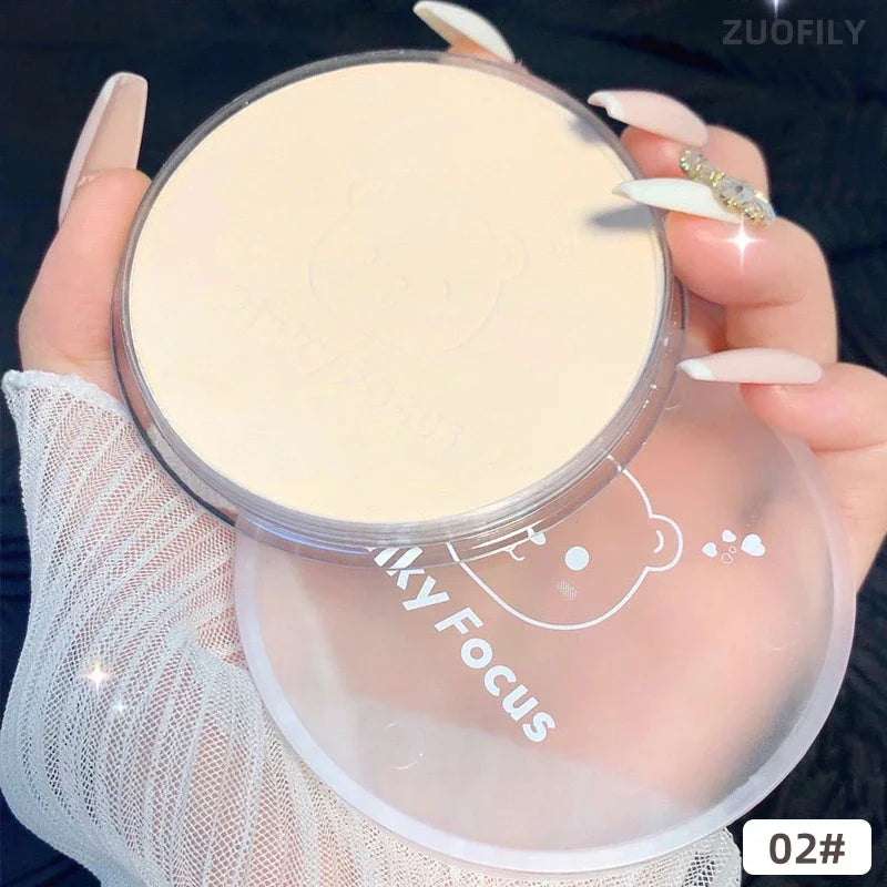Poudre Compacte Visage avec Puff – Fond de Teint Lisse Correcteur Pores | Illuminateur Blanchissant Cosmétique