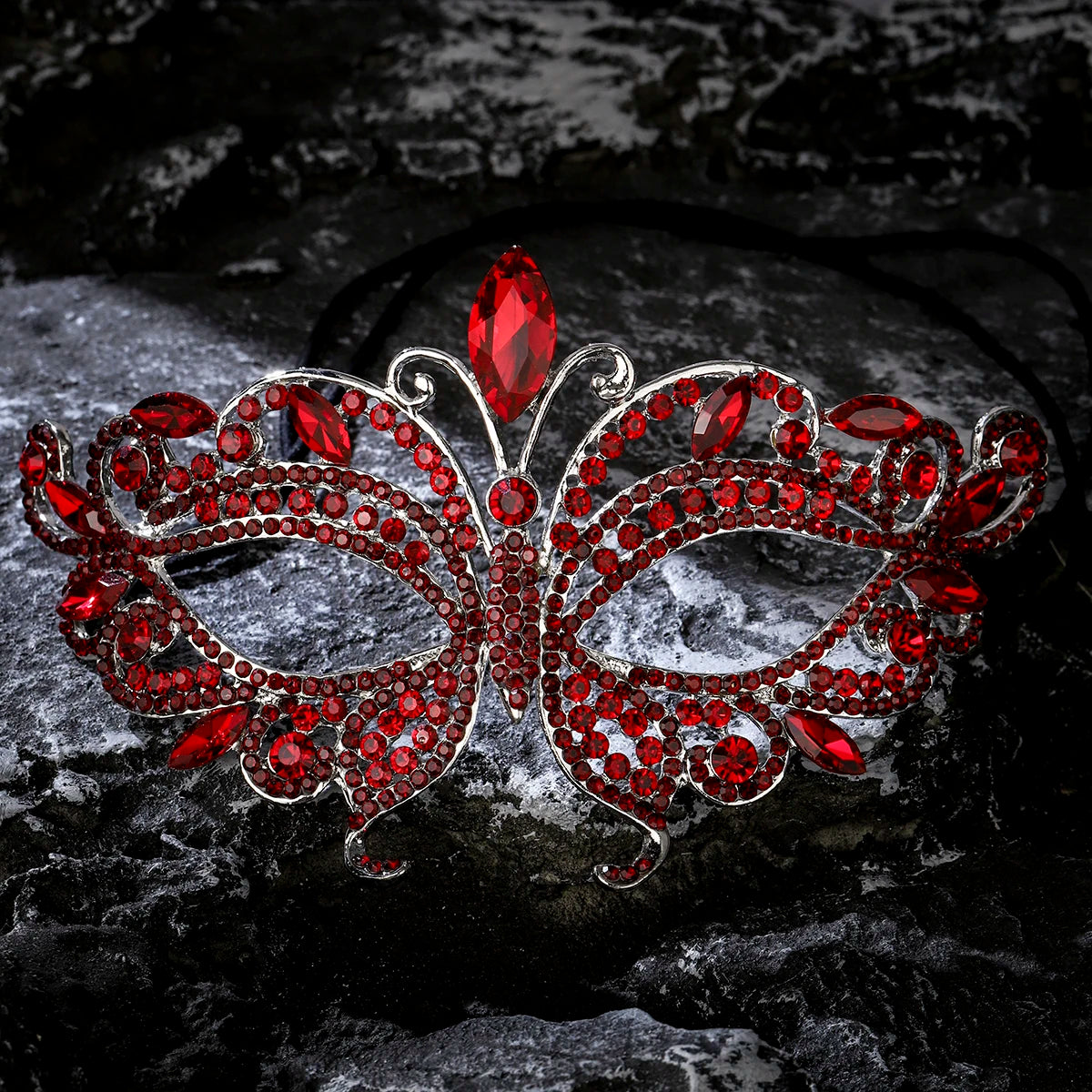 Halbgesichtsmaske Schmetterling Strass - Maskerade, Halloween & Party
