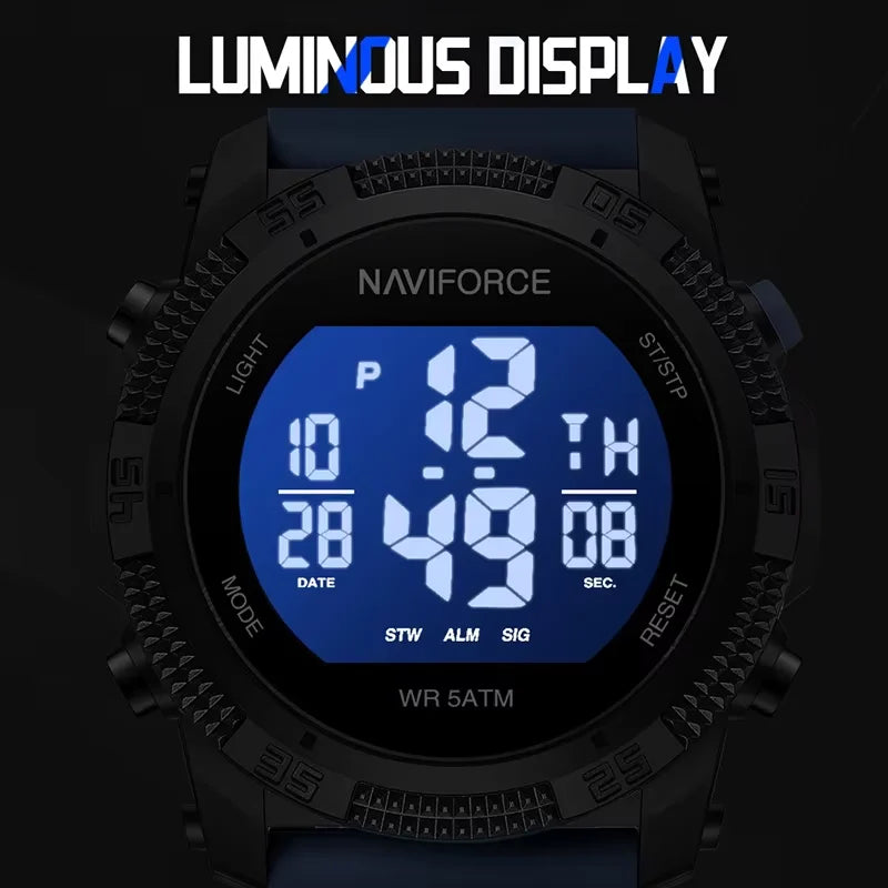 Montre Homme NAVIFORCE Sport Électronique Silicone 5ATM – Étanche Tendance Fashion