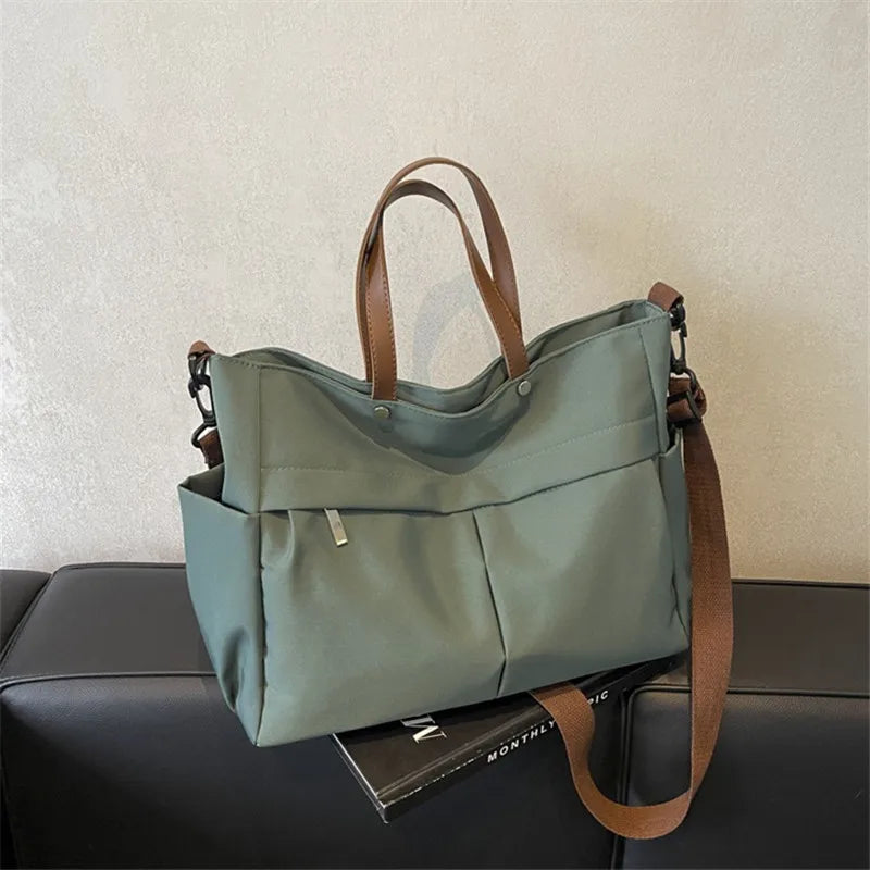 Grand Sac Cabas Nylon Femme – Tote Bag Stylish Bandoulière & Épaule | Voyage, Business, Fitness & Shopping | Léger & Résistant