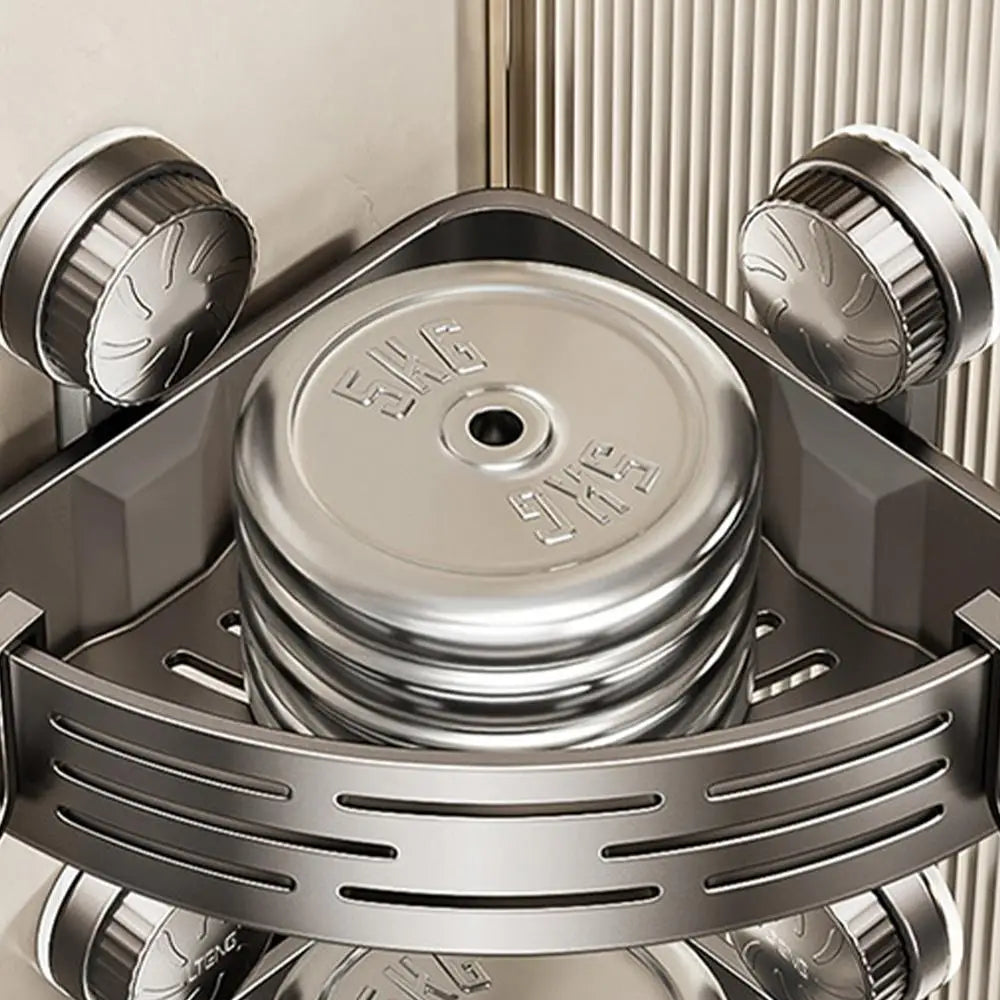 Étagère Douche Angle Triangulaire Sans Perçage – Ventouse Murale, Rangement Salle de Bain & Douche | Coin Pratique