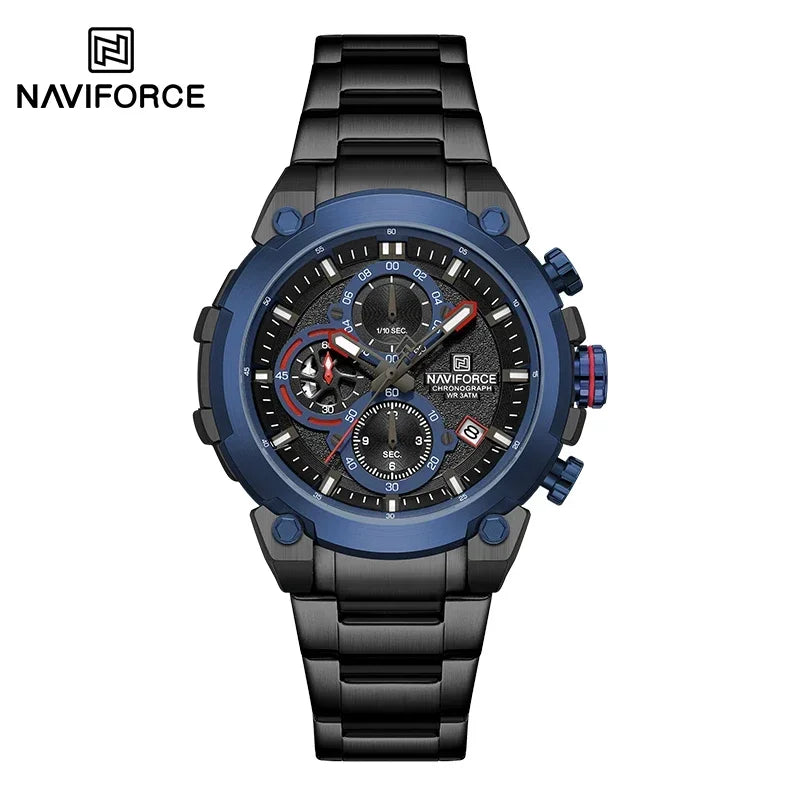 Montre Homme NAVIFORCE Chronographe Sport Militaire Calendrier Quartz – Étanche Fashion