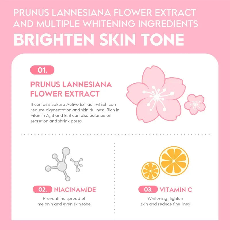 Crème Visage Sakura Laikou 60g – Fleur de Cerisier Hydratante Anti-Rides Anti-Âge Éclat