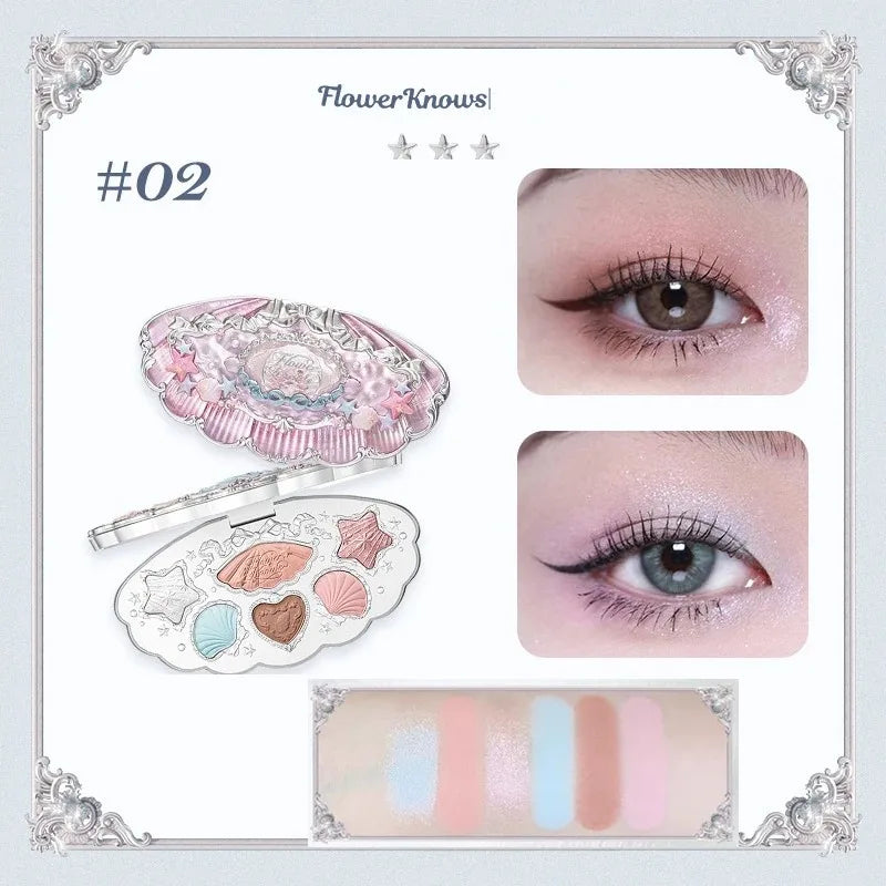 Palette Fards à Paupières Flower Knows Swan Ballet – 6 Teintes Mat, Shimmer & Nacré | Glitter