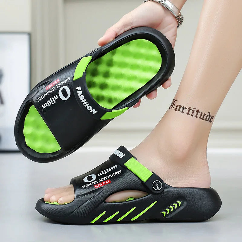 Sandales Sport Homme Comwarm Semelle Épaisse Massage – Slides Plage Casual Grande Taille