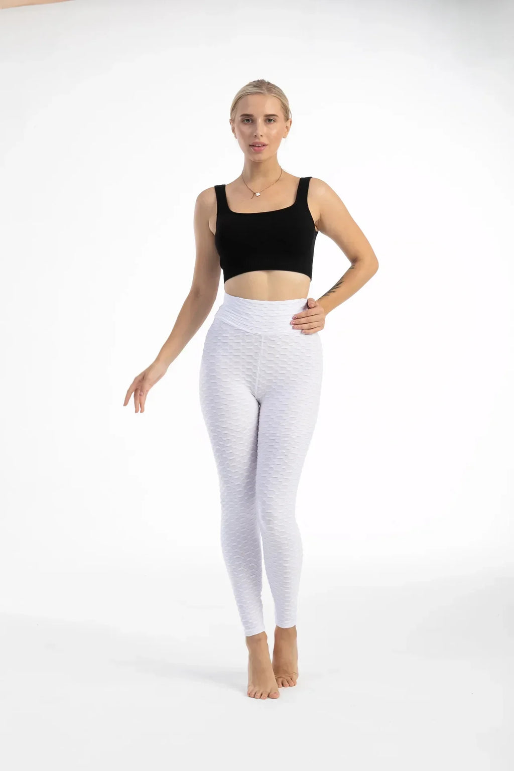 Damen Yoga Leggings Hohe Taille Bubble Nahtlos Push-Up Formend – Sport Hose Gym Laufen Schlank Elastisch | Fitness