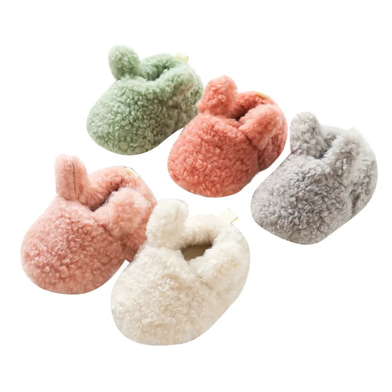 Chaussons Bébé Hiver Unisexe – Bottines Douces Cachemire Agneau Antidérapantes Chauds Nouveau-Né Toddler