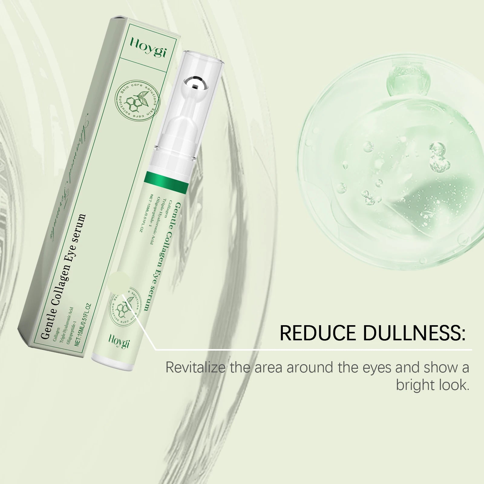 Sérum Contour des Yeux Collagène – Anti-Cernes Poches Gonflements Liftant Hydratant Roller
