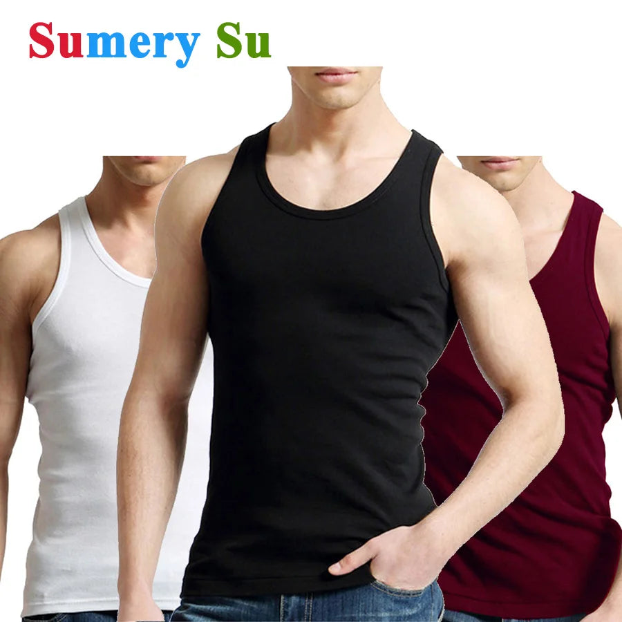 Débardeur Homme 100% Coton Uni Slim Respirant Sans Manches – Casual Gym Running Confortable Sous-Vêtement Cadeau | Mode Homme Sport