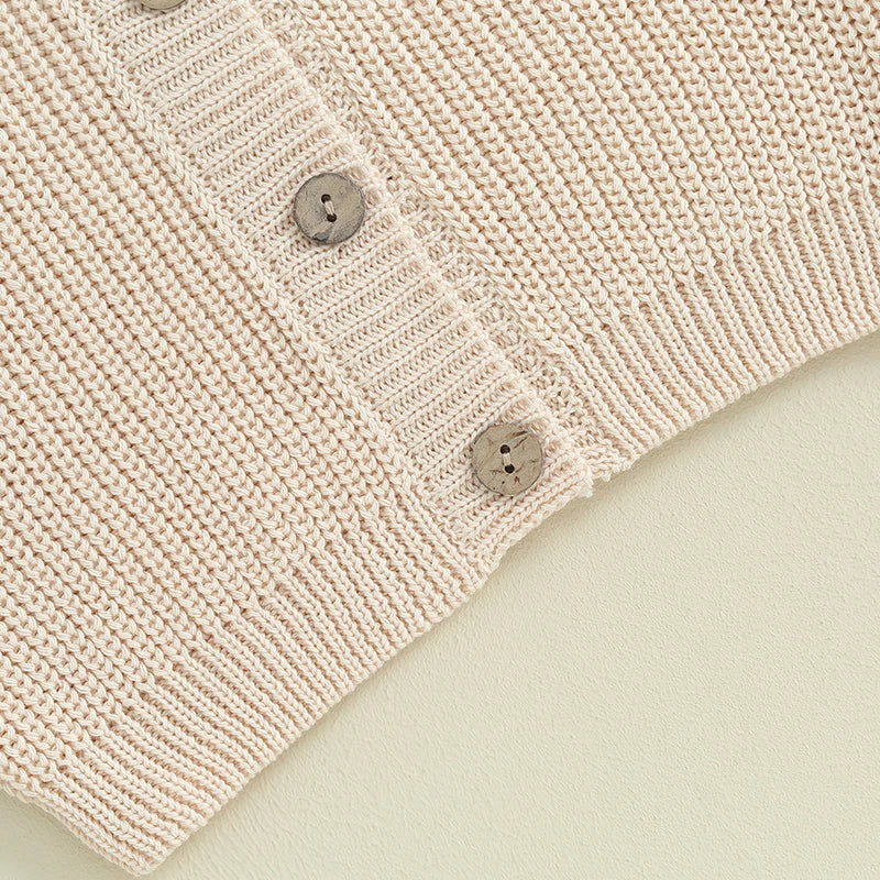 Gilet Cardigan Bébé Tricoté Coton Unisexe – Pull Printemps Automne Enfant Garçon Fille