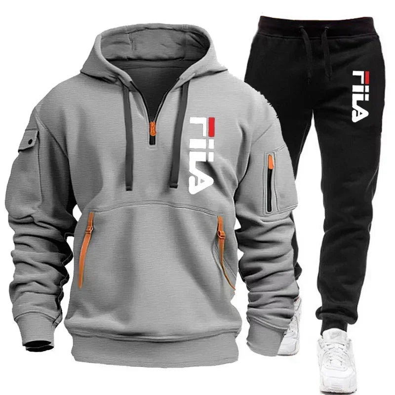 Ensemble Sport Homme 2 Pièces Hoodie Multi-Poches Zippé + Pantalon Automne Hiver Casual Pullover Sportswear Chaud Tendance Premium – Ensemble Sport Premium Multi-Poches 2 Pièces | Mode Homme Sportswear Premium Automne Hiver