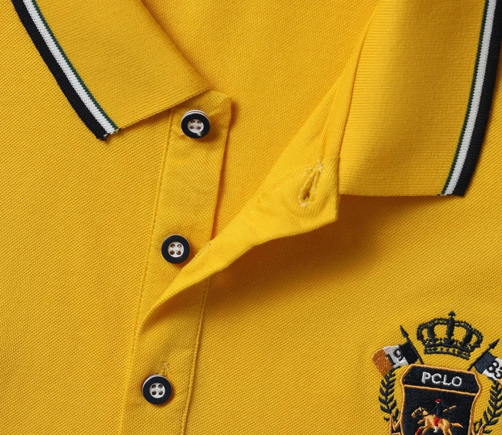 Polo Homme Manches Courtes Coton Broderie Luxe Col Revers Anti-Froissable Léger Été – Casual Élégant Premium | Mode Homme Tendance