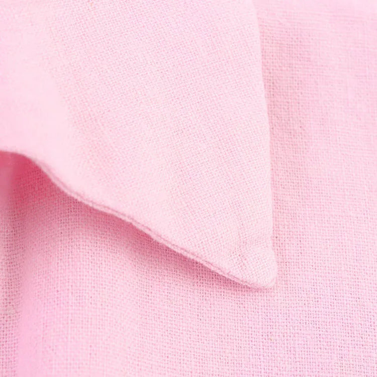 Chemise Femme Manches Larges Col Johnny – Ourlet Asymétrique & Boutons | Style Casual Chic Printemps