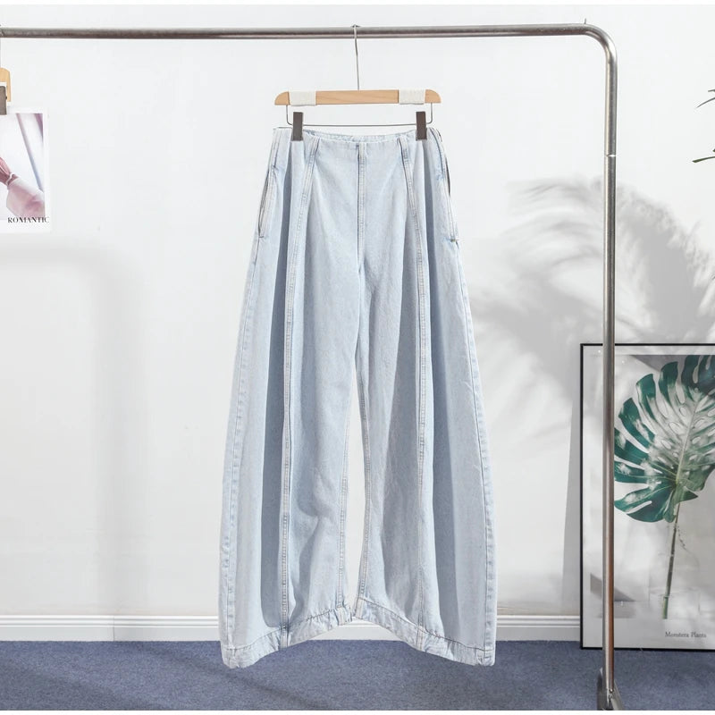 Jean Large Femme Y2K Oversize Taille Haute Baggy Jambe Large Denim – Pantalon Streetwear Chic Tendance | Mode 2025