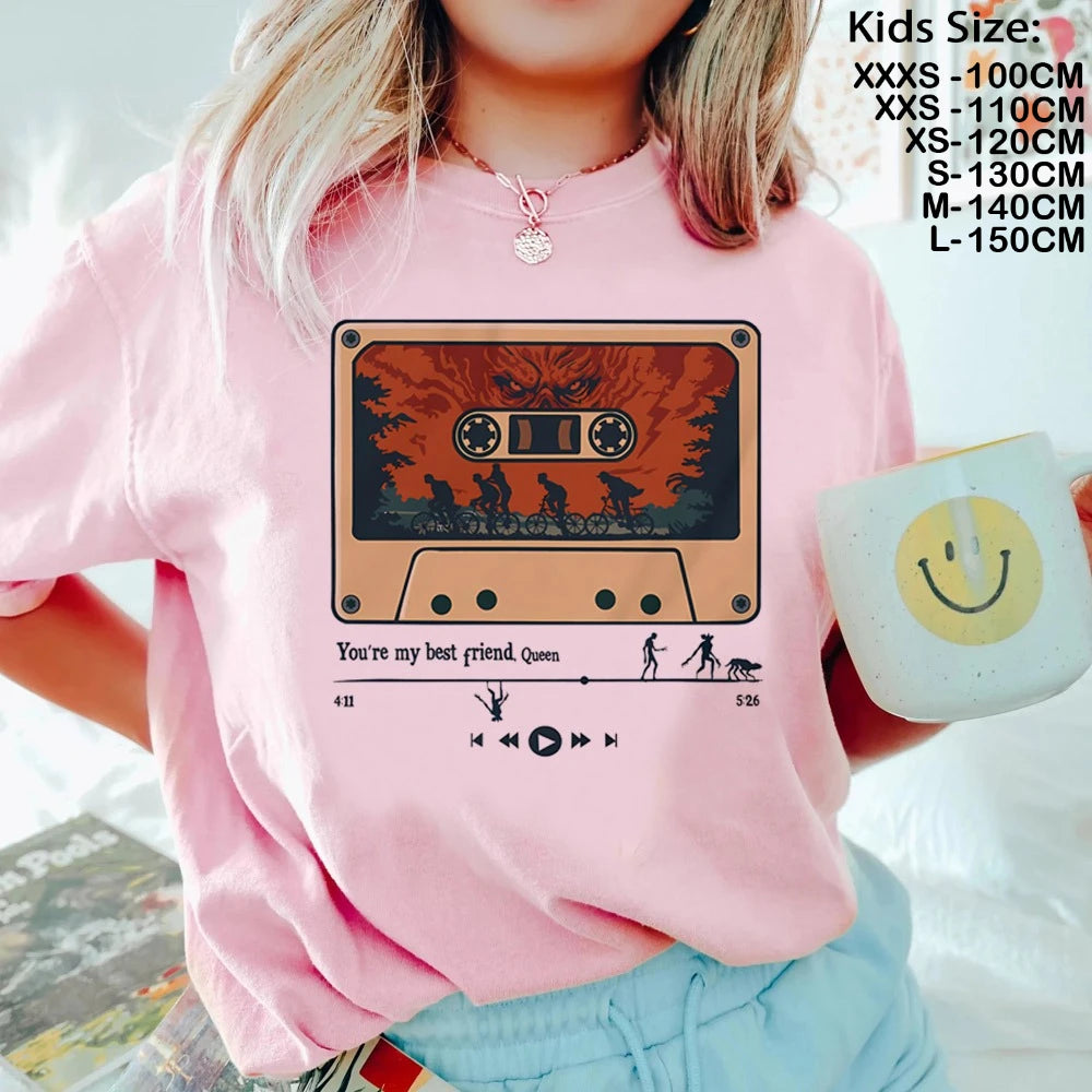 T-Shirt Enfant Imprimé Stranger Things Demogorgon – Manches Courtes Ample Casual | Fille & Garçon