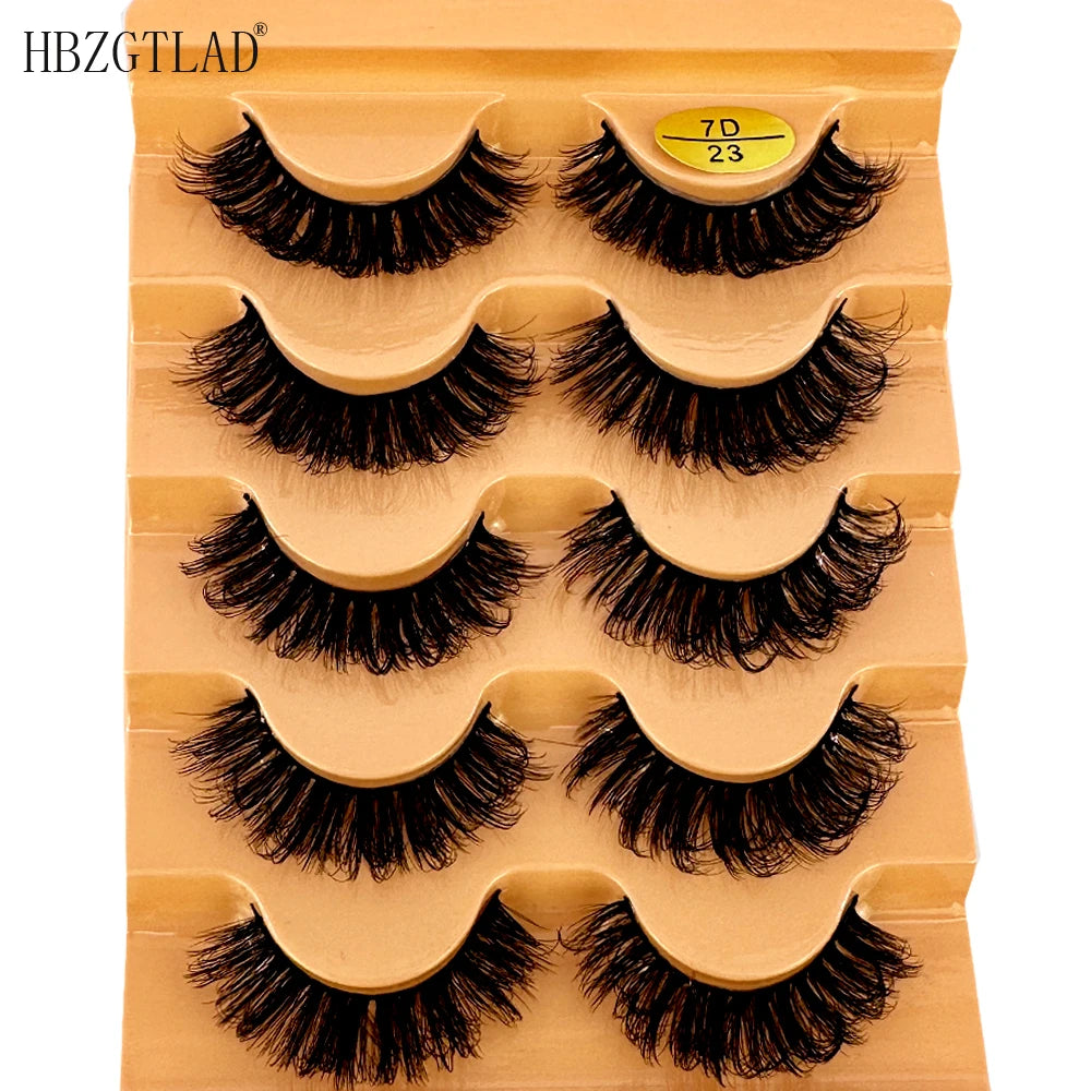 Faux Cils Cat Eye 3D – Lot 5 Paires | Manga Wispy Naturels Courbe D