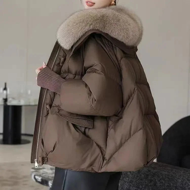 Doudoune Parka Femme Col Fourrure – Manteau Matelassé Chaud & Épais | Hiver 2025