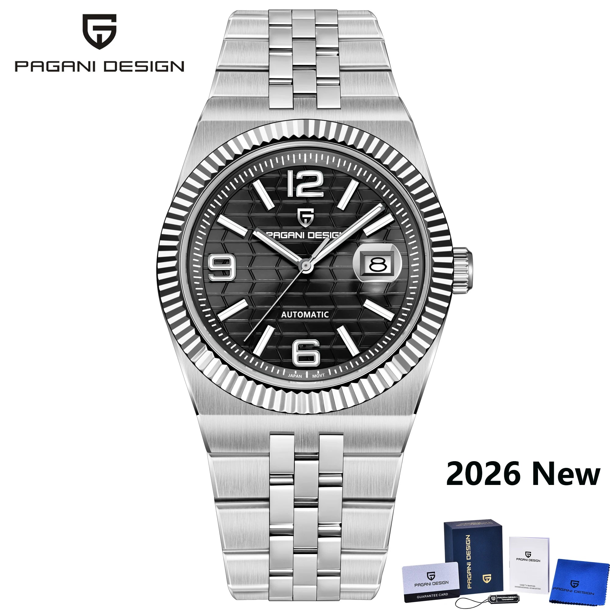 Montre Homme Luxe PAGANI DESIGN 2026 Automatique Cadran 3D Losange Verre Saphir – Business Fashion