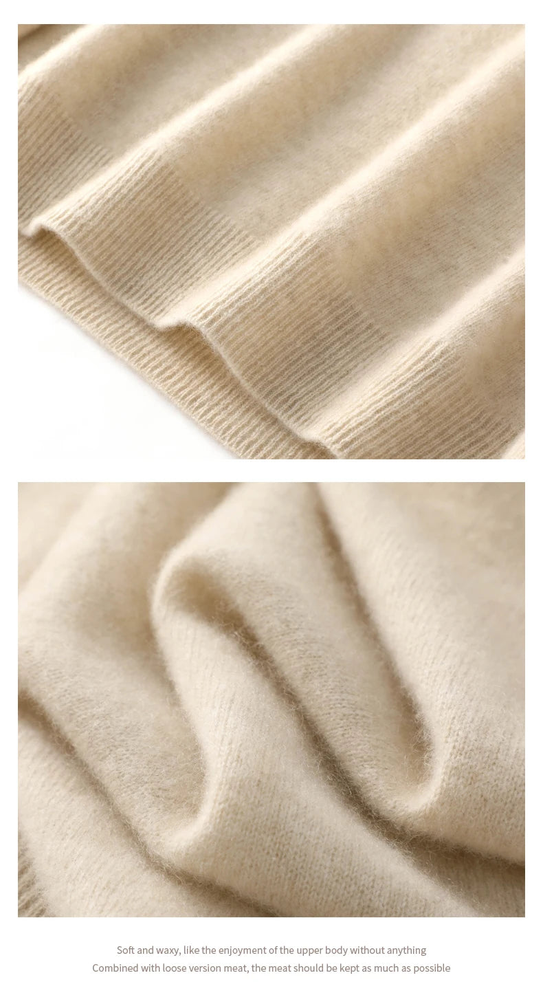 Pull Cachemire Femme 100% Laine Mérinos Col V À Capuche – Chaud Élégant Tendance | Automne Hiver