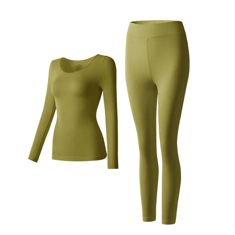 Set Sous-Vêtements Thermiques Femme - Ultra-Fins & Invisibles Automne Hiver