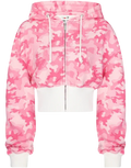 2-teiliges Damen Y2K Set Camouflage Rosa Sportswear Hip-Hop Rock Punk Kapuzenjacke mit Reißverschluss, bauchfrei, schmal geschnitten + lässige Sporthose – Premium Y2K Sportswear Set | Premium Streetwear Damenmode