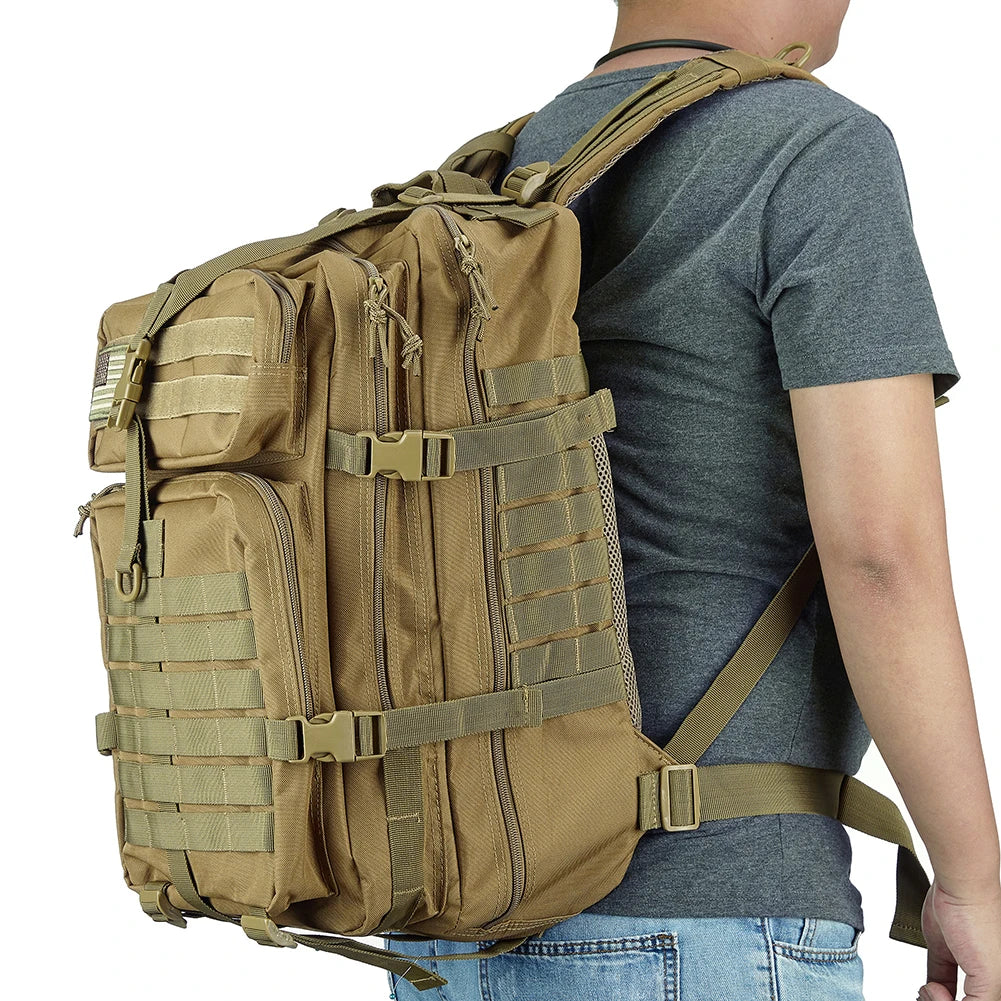 Sac à Dos Tactique Homme 45L – Sac Randonnée Camping Chasse Trekking Molle Militaire
